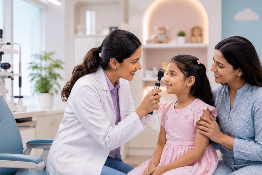 Family enjoying clear vision