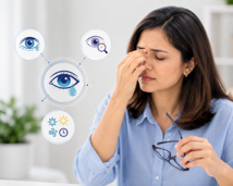 Doctor performing cataract examination