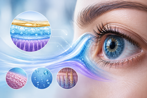Vision types - near, intermediate and far vision illustration