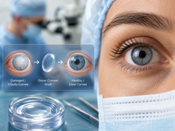 Doctor performing cataract examination