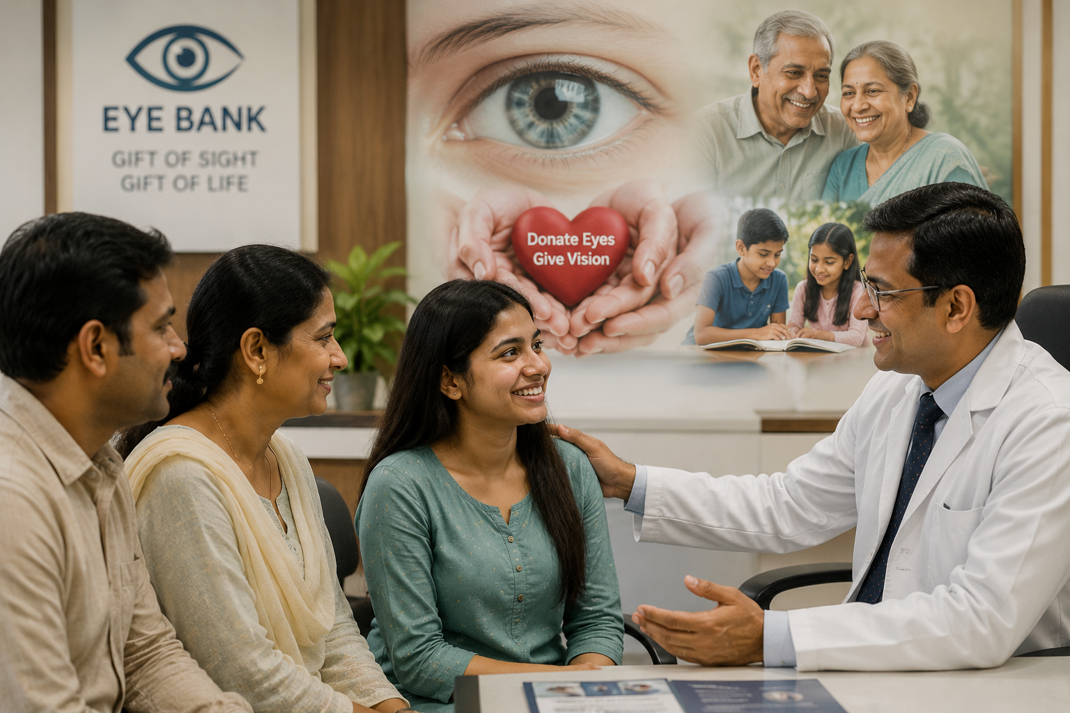Doctor performing cataract examination