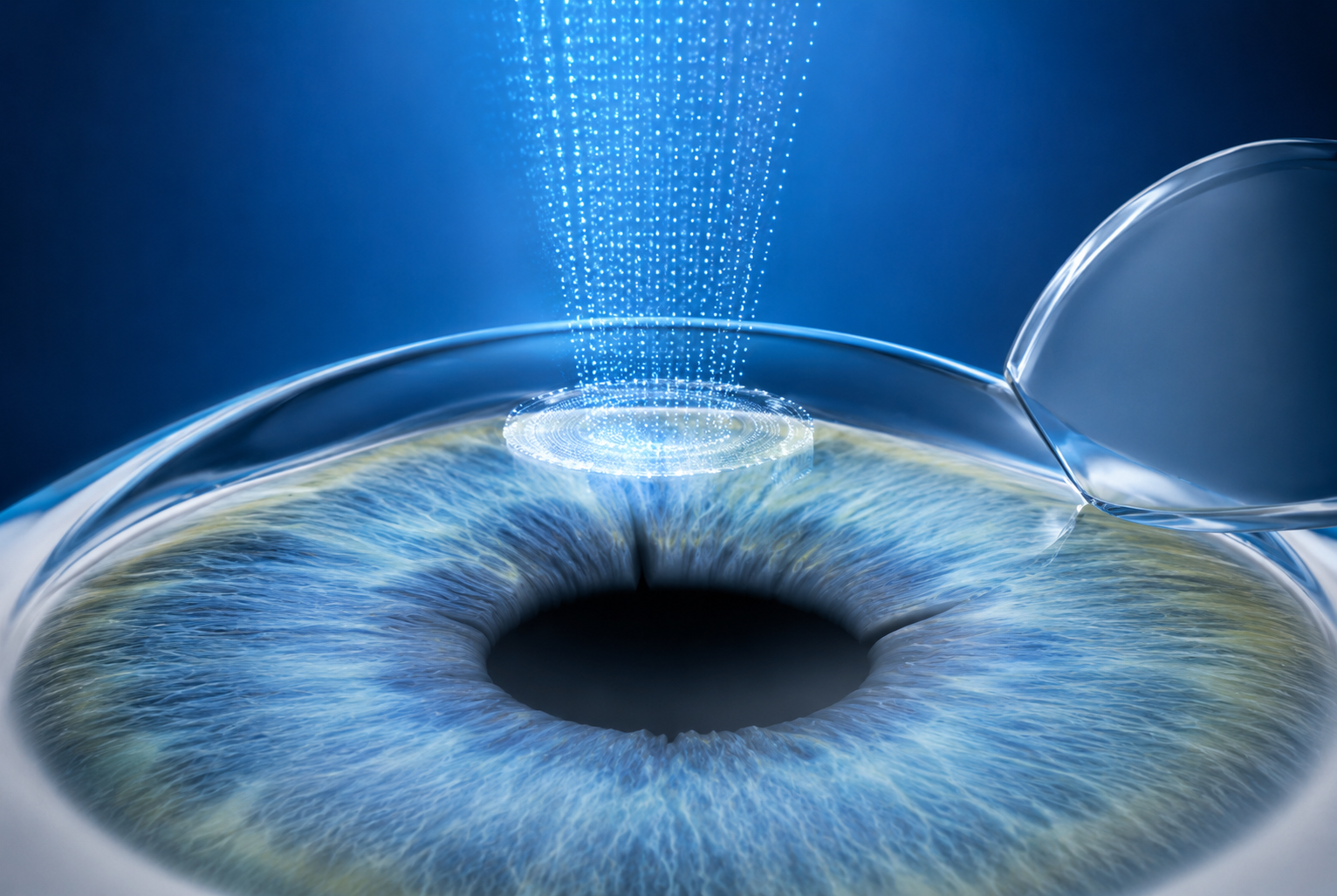 Doctor performing cataract examination