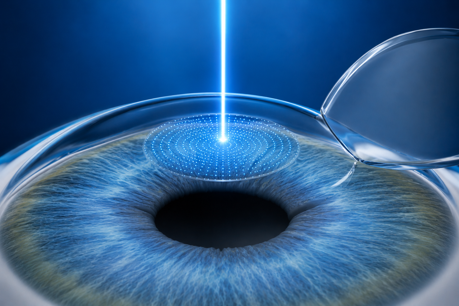 Doctor performing cataract examination