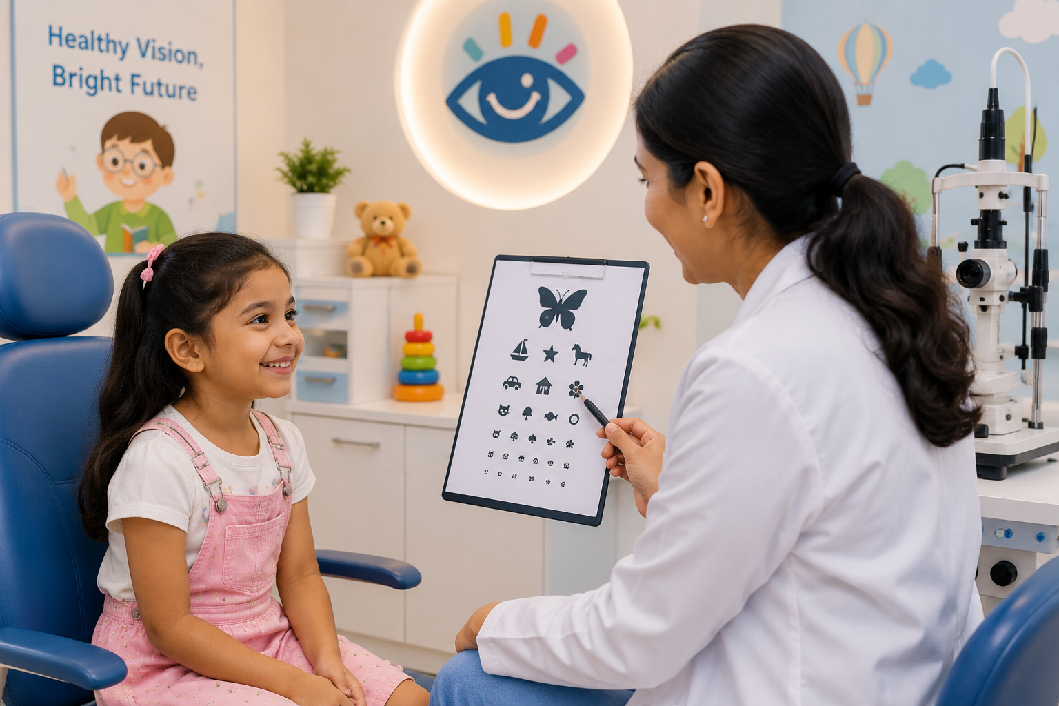 Doctor performing cataract examination