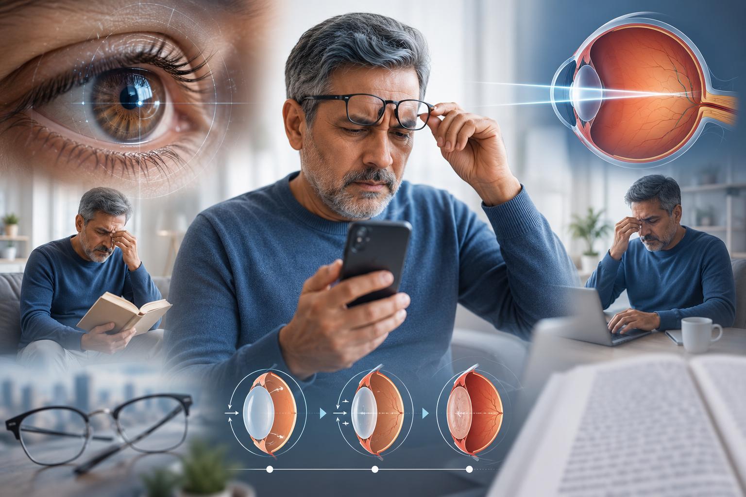 Doctor performing cataract examination