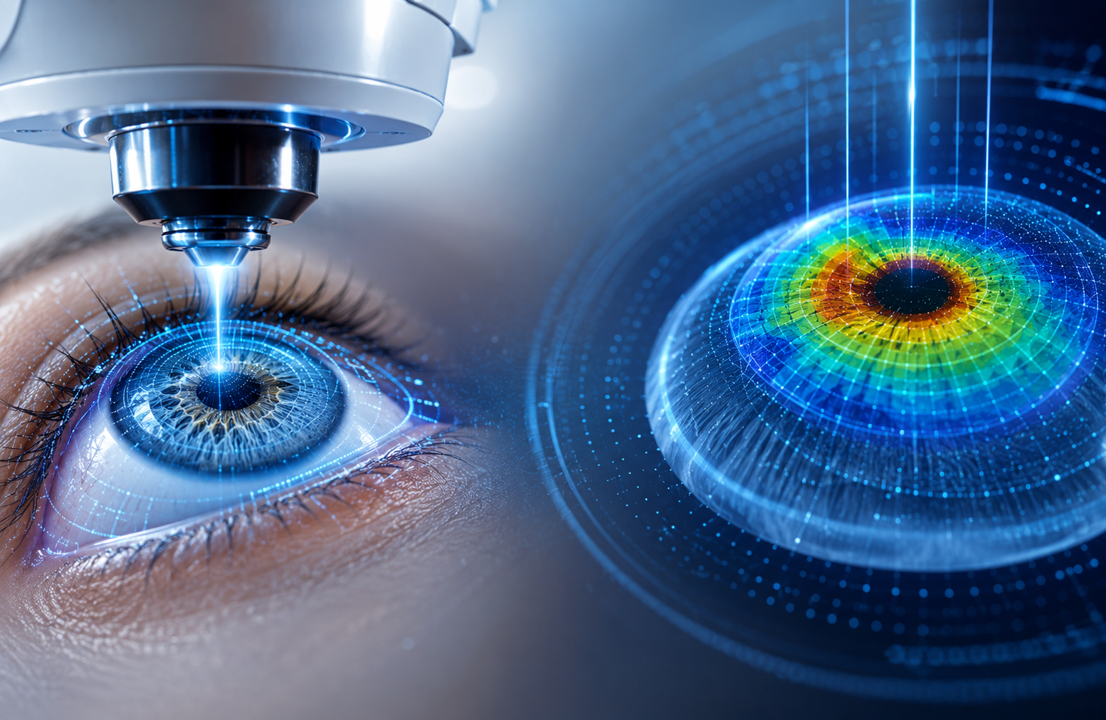 Doctor performing cataract examination