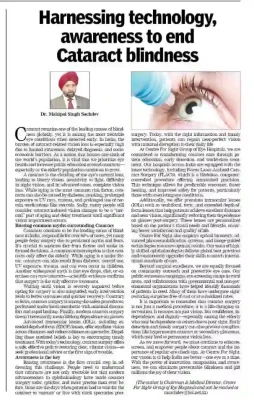 Harnessing technology, awareness to end Cataract blindness