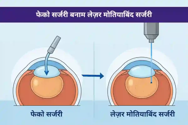 फेको सर्जरी बनाम लेज़र मोतियाबिंद सर्जरी कौन बेहतर है